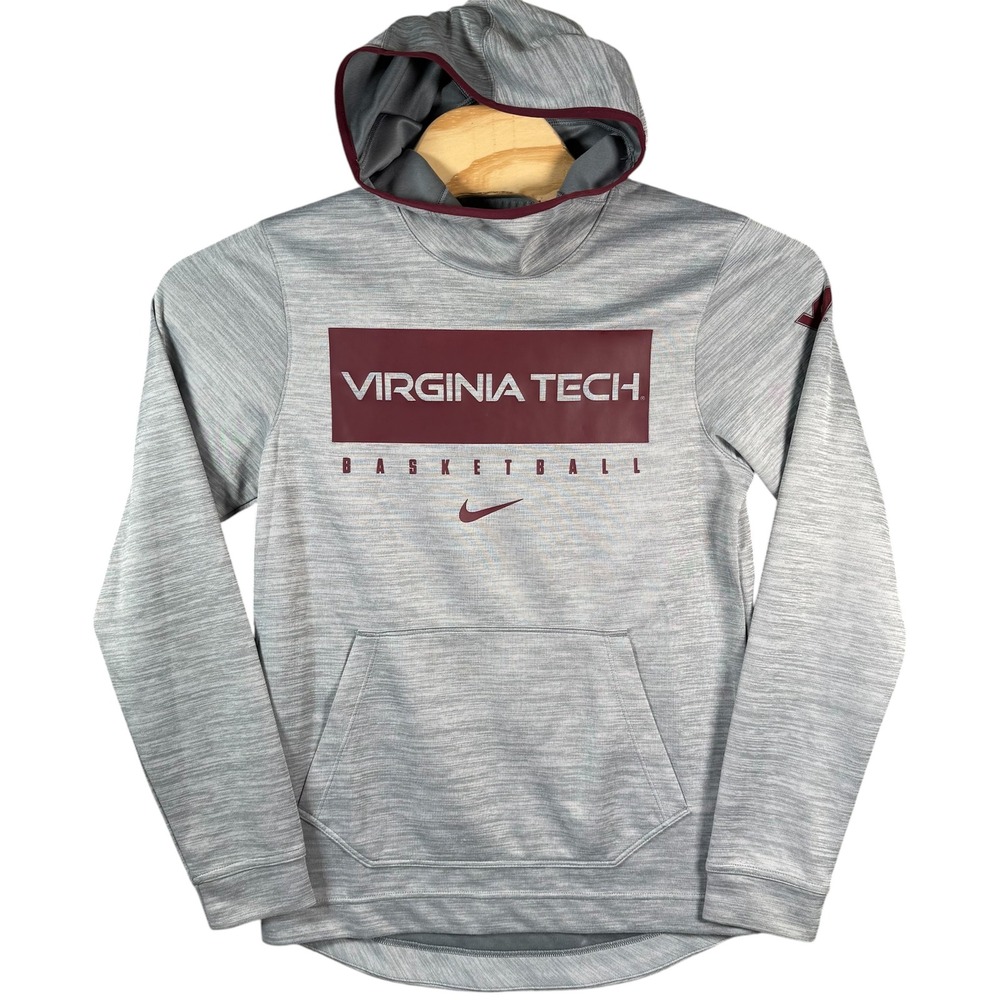 Nike Hoodie Men S Virginia Tech Basketball Gray‎ Dri-FIT Pullover Training Sweat